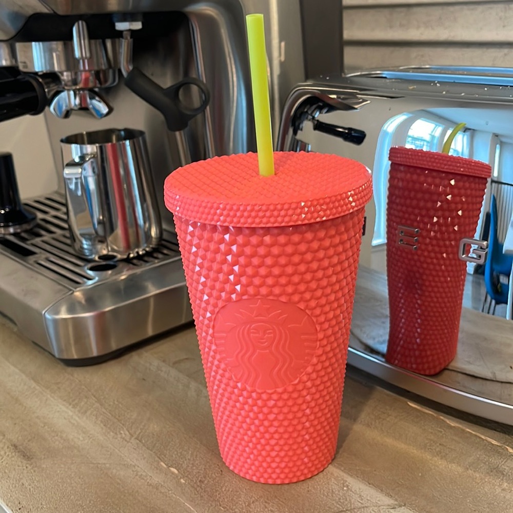 NWT✨Starbucks Summer 2022 Bling Pink Studded Tumbler in Grande
